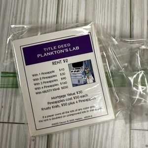 Properties- Monopoly Spongebob Squarepants Edition 2005 Replacement Pieces